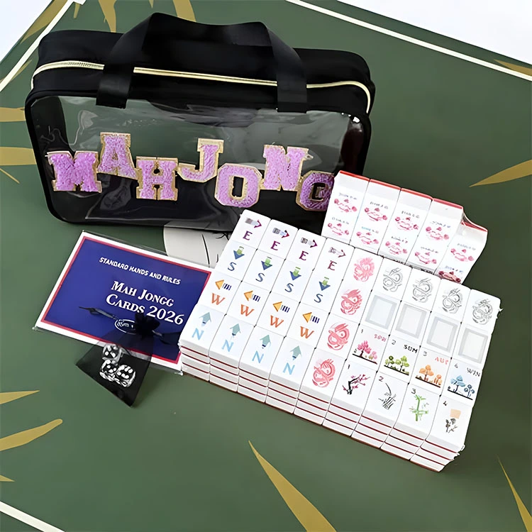 Zwarte duidelijke Mahjong-set