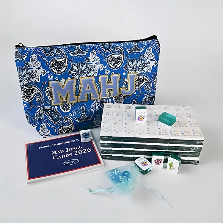 Blauwe Paisley Amerikaanse Mahjong-reisset