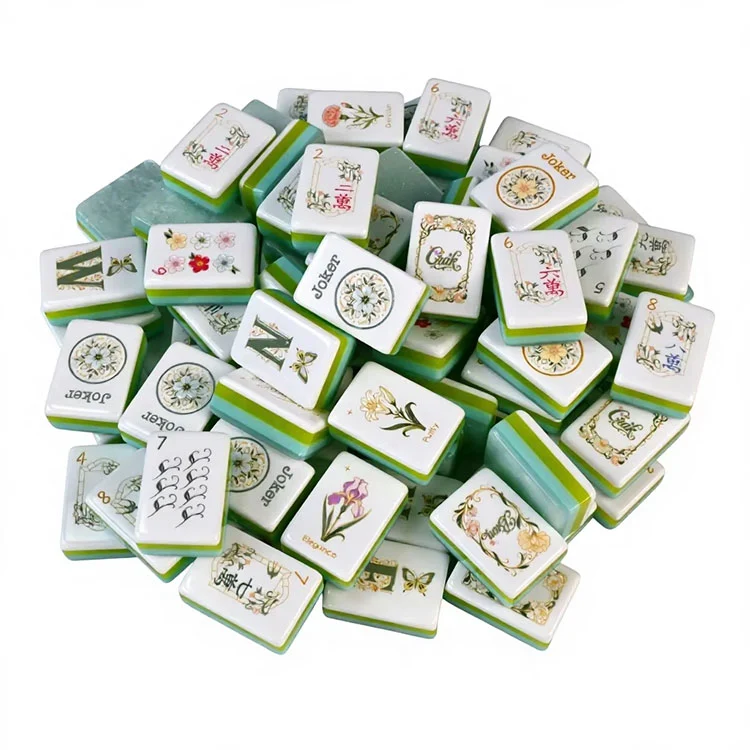 Elegante bloemen acryl Mahjong-tegels