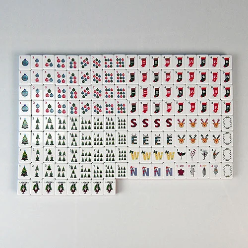 Festive Christmas Acrylic Mahjong Tiles
