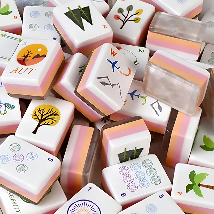 Lotus roze acryl Mahjong-tegels