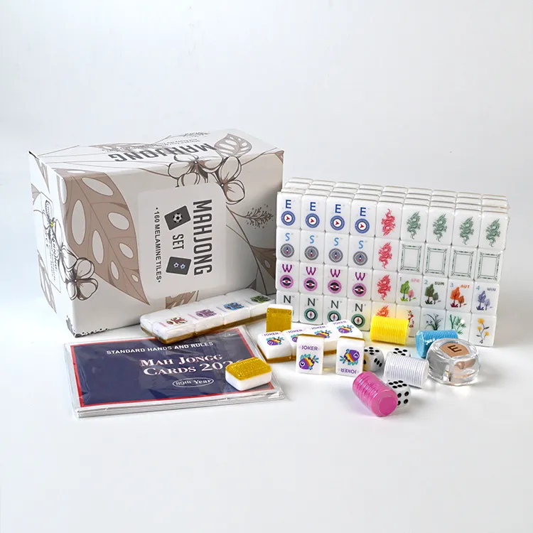 Minimale bloemen Mahjong-set