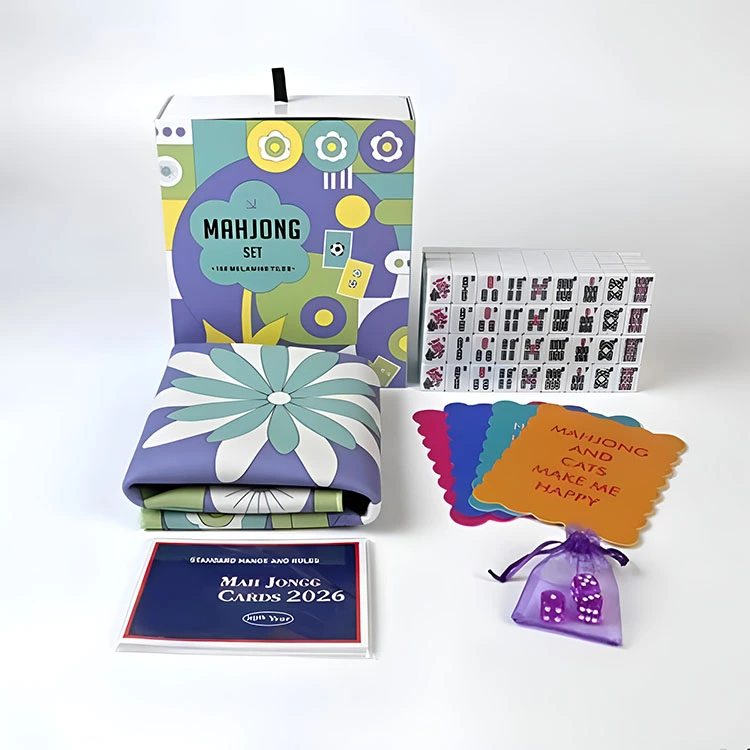 Retro bloemenmahjongset