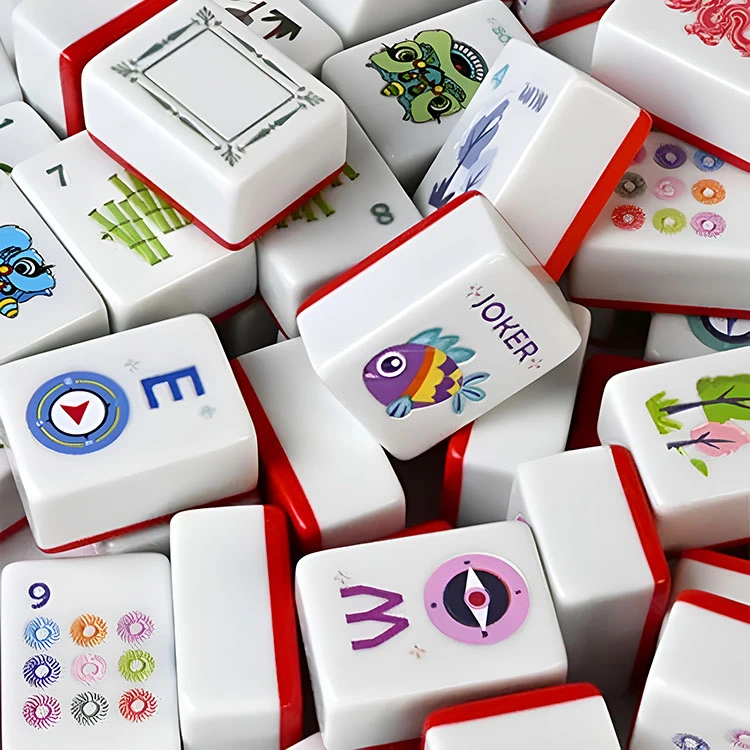 Levendige rode melamine Mahjong-tegels